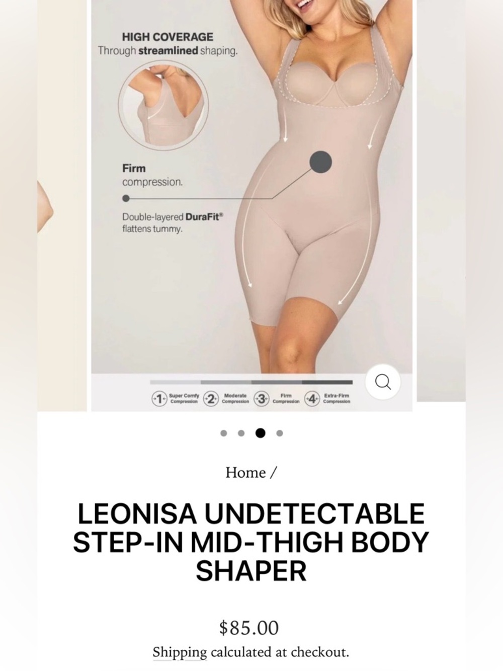 LEONISA UNDETECTABLE STEP-IN MID-THIGH BODY SHAPER - Picture 9 of 9